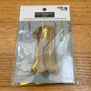 Celebrate It #1 Gold Mylar Balloon